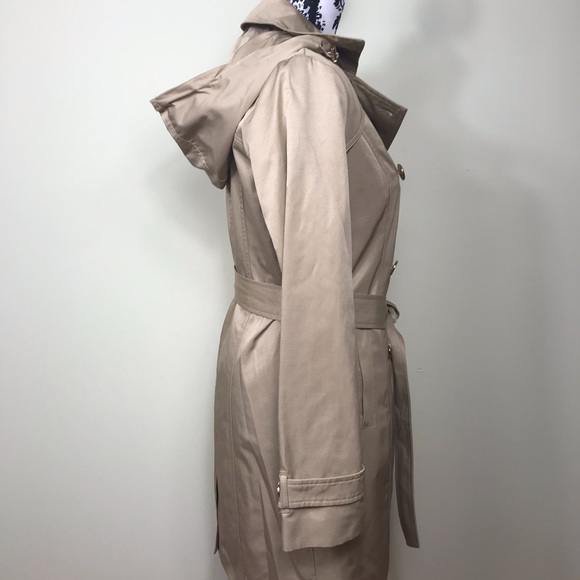 Michael Kors Classic Double-Breasted Hooded Coat W - Picture 3 of 6